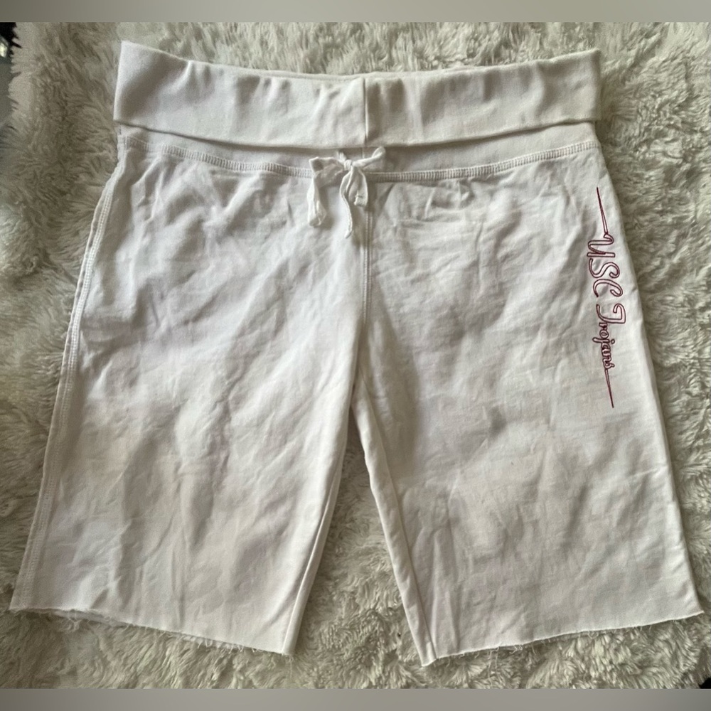 Team Trojan White USC Cut Off Shorts Men’s Large